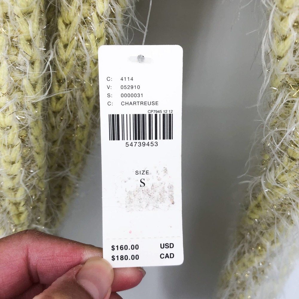 NWT Anthropologie Yellow Larkin Shimmer Belted Cardigan Small Long Sleeve - Picture 7 of 8